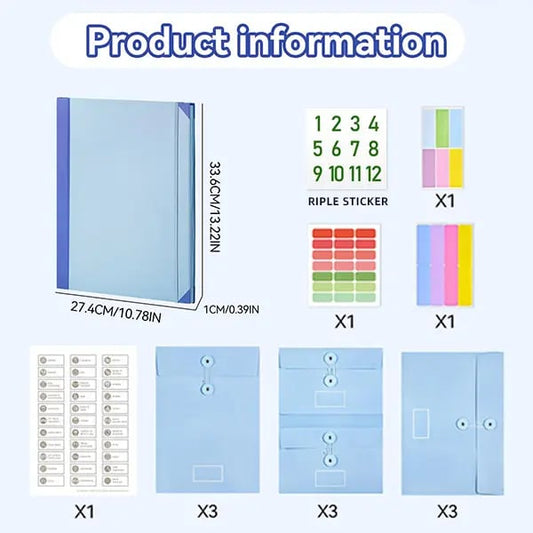 Accordion File Organizer Manila Pocket Document Folder For Passports,… –