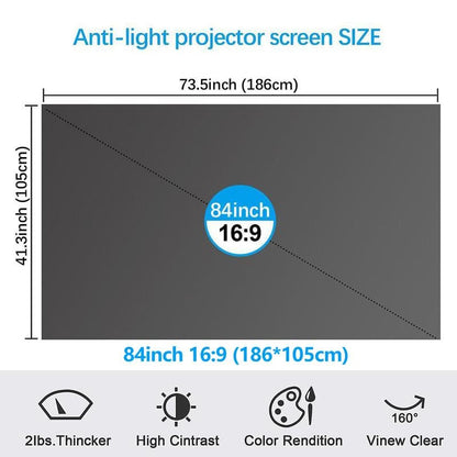 Anti-light 4k Projector Screen – 2.4 Gain, 160° View, Foldable & Velc… – 🌟