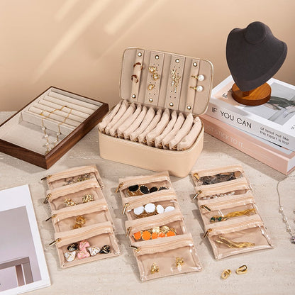 Travel Jewelry Organizer Box With Clear Pouches – Travel Jewelry | Or… – ✨