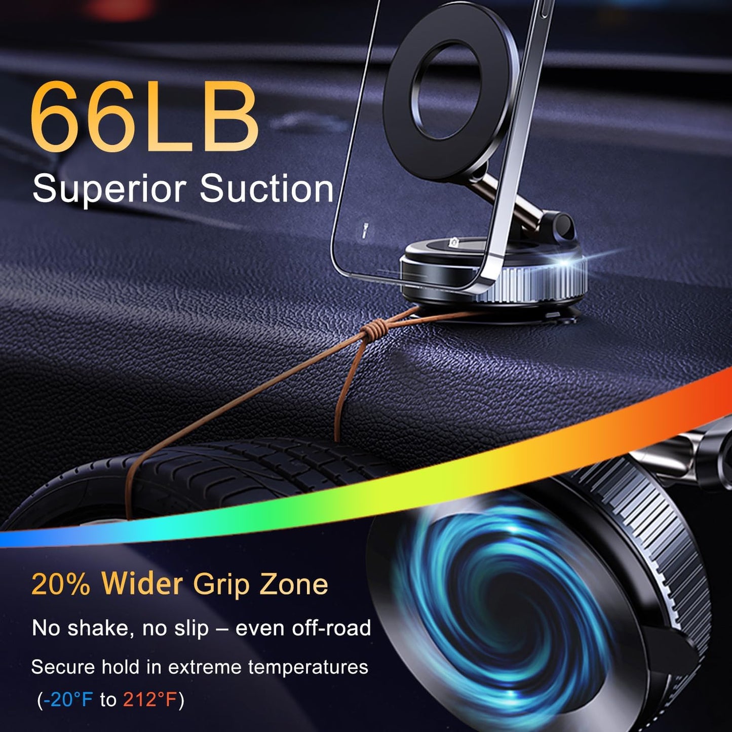 Newest 360° Adjustable Vacuum Magnetic Suction Cup Phone Holder … – Desription：