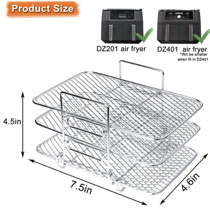 Layer Air Fryer Rack – 304 Stainless Steel | Fits Ninja Dz201 & Dz4… – 🌟 Key