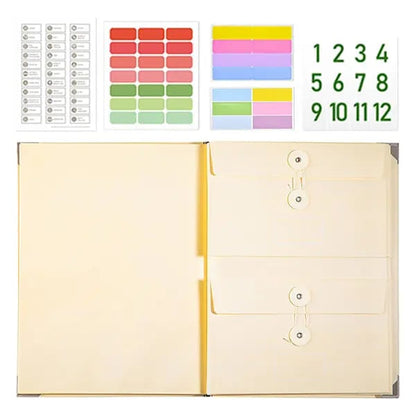 Accordion File Organizer Manila Pocket Document Folder For Passports,… –