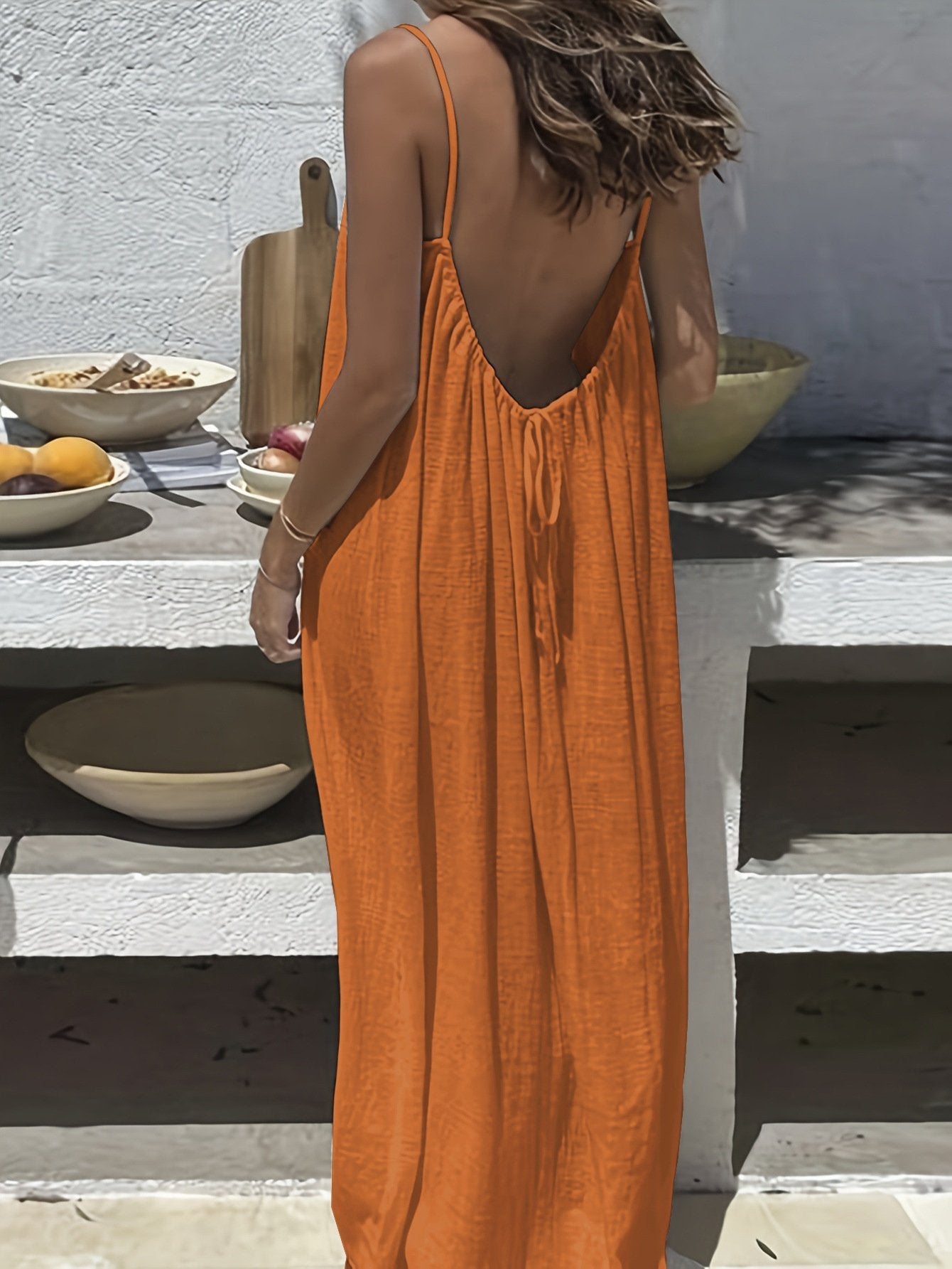 Women's Backless Spaghetti Strap Maxi Dress – Women's Backless | Spag… – 💃 Your