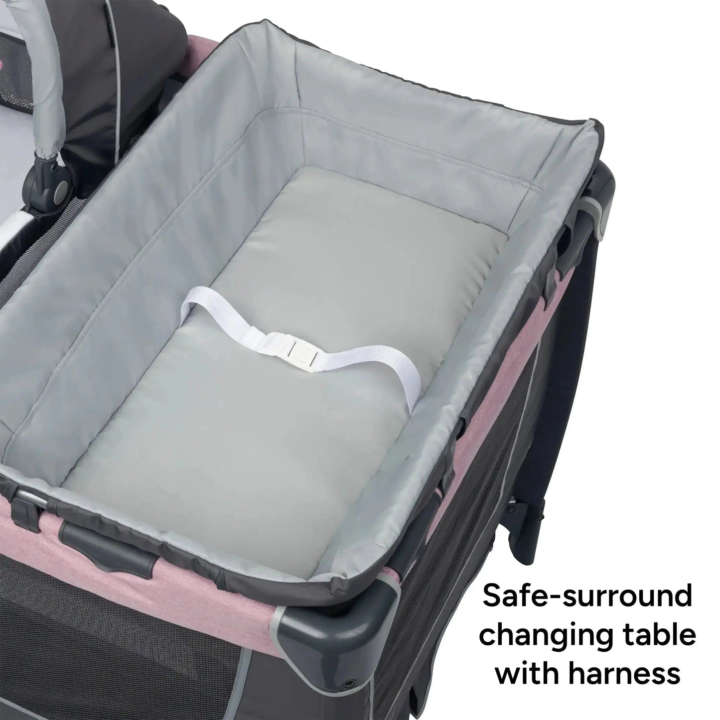 Baby Trend® Simply Smart™ Whisper Grey Portable Nursery Center® Playard w/ Removable Full Bassinet, Changing Table & Organizer