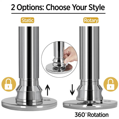 45mm Portable Dance Pole – Spinning & Static, Height Adjustable 7–9ft