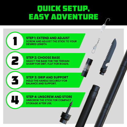 Tactical Hiking Stick with Survival Kit
