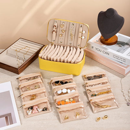 Travel Jewelry Organizer Box With Clear Pouches – Travel Jewelry | Or… – ✨