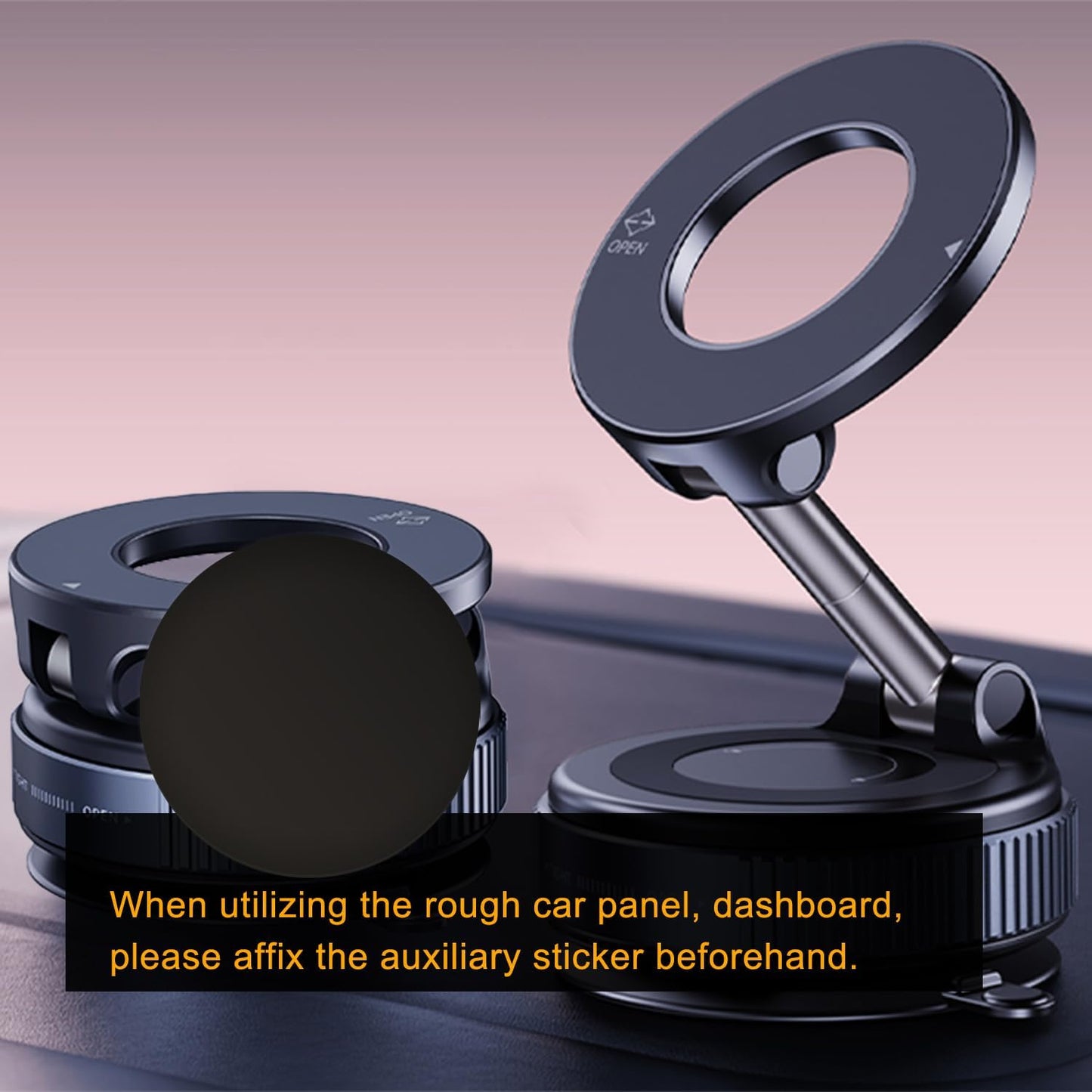 Newest 360° Adjustable Vacuum Magnetic Suction Cup Phone Holder … – Desription：