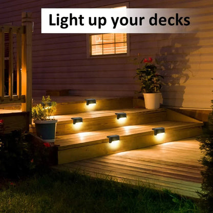 Solar Deck Lights Outdoor – Waterproof, Auto On/Off, No Wiring (4-Pack)