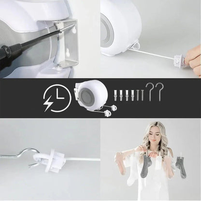 Invisible Retractable Clothesline – Dual Line, 26m, 22lbs Load | 3-Min Install, Indoor & Outdoor