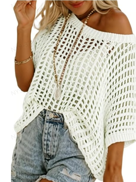 New Hot Sale- Womens Summer Scoop Neck Short Sleeve Sweater Casu… – Size Chart: