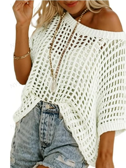New Hot Sale- Womens Summer Scoop Neck Short Sleeve Sweater Casu… – Size Chart: