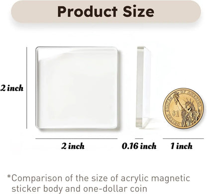 X 2" Clear Acrylic Diy Fridge Magnet Set With Adhesive Backing – C… – Don't