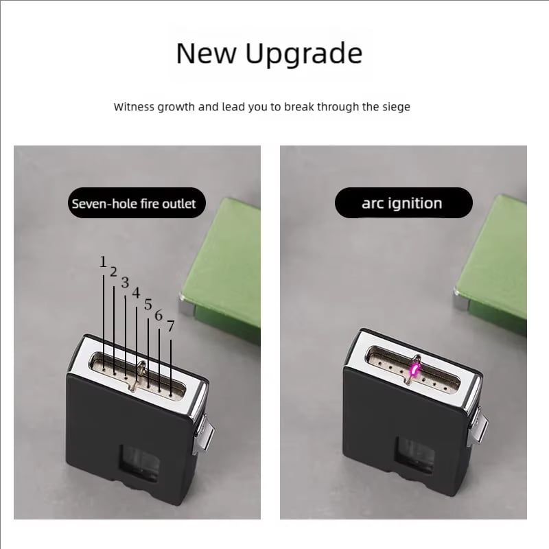 Windproof 7-hole Refillable Butane Lighter – Gravity-activated Igniti… – 🔥