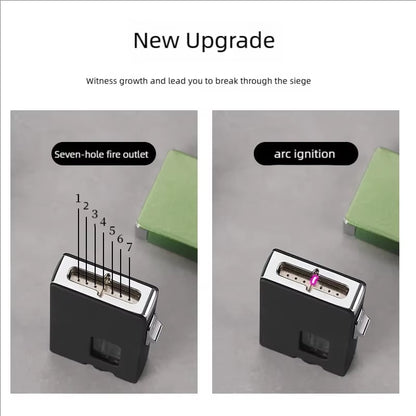 Windproof 7-hole Refillable Butane Lighter – Gravity-activated Igniti… – 🔥
