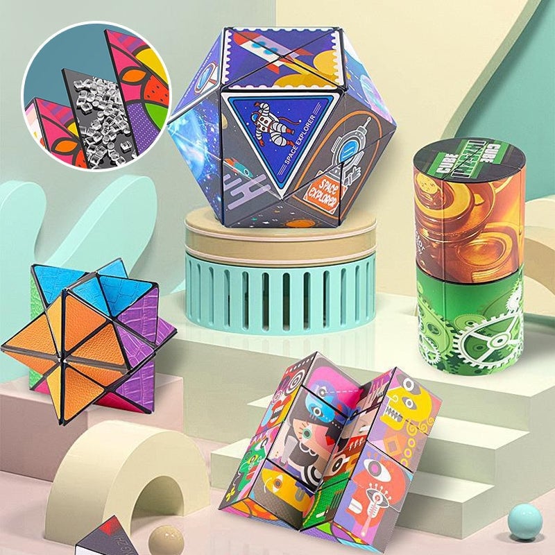 3D Kaleidoscope Fidget Cube – Infinite Flip Stress Relief Toy | 6 Styles