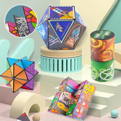 3D Kaleidoscope Fidget Cube – Infinite Flip Stress Relief Toy | 6 Styles