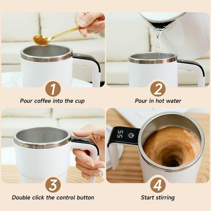 Electric Self-stirring Mug With Lcd Thermometer – Electric Self-stirr… – ☕
