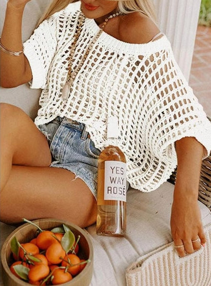 New Hot Sale- Womens Summer Scoop Neck Short Sleeve Sweater Casu… – Size Chart: