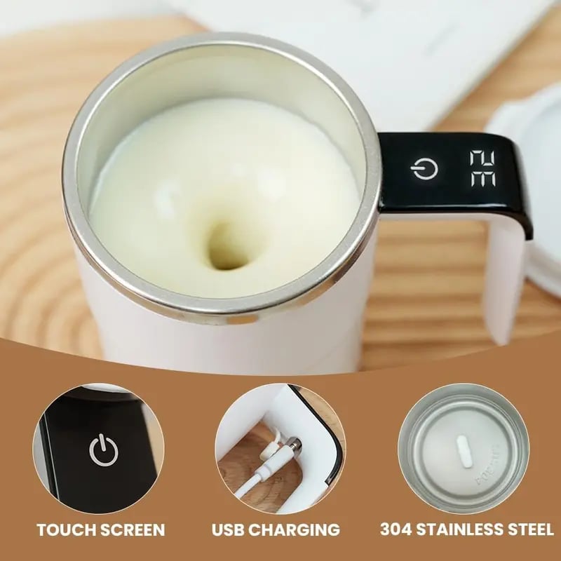 Electric Self-stirring Mug With Lcd Thermometer – Electric Self-stirr… – ☕