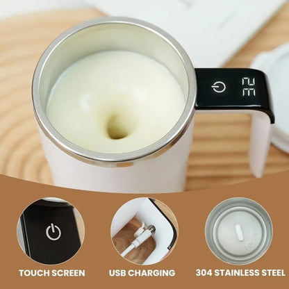 Electric Self-stirring Mug With Lcd Thermometer – Electric Self-stirr… – ☕