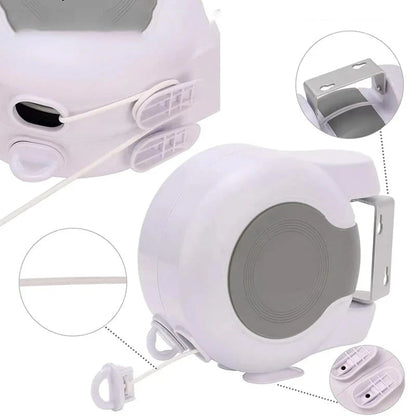 Invisible Retractable Clothesline – Dual Line, 26m, 22lbs Load | 3-Min Install, Indoor & Outdoor