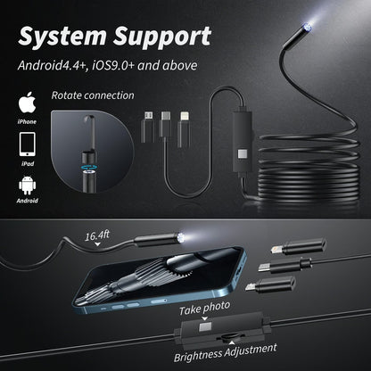 Plug-and-play Endoscope Camera - Compatible With Android & Iphone & I… – Turn