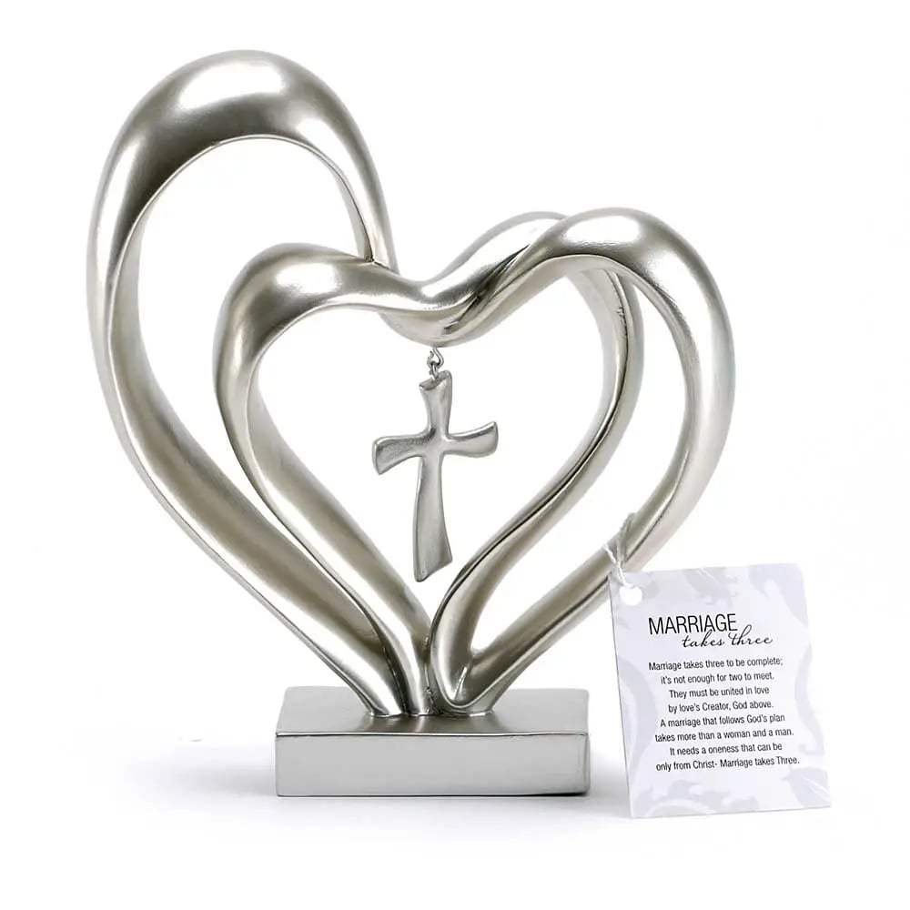 Marriage Takes Three - Entwined Heart & Cross Tabletop Accent – Marri… –