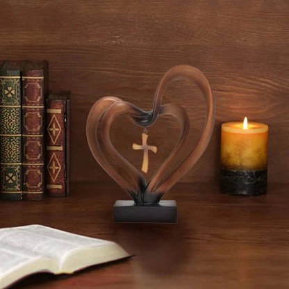 Marriage Takes Three - Entwined Heart & Cross Tabletop Accent – Marri… –