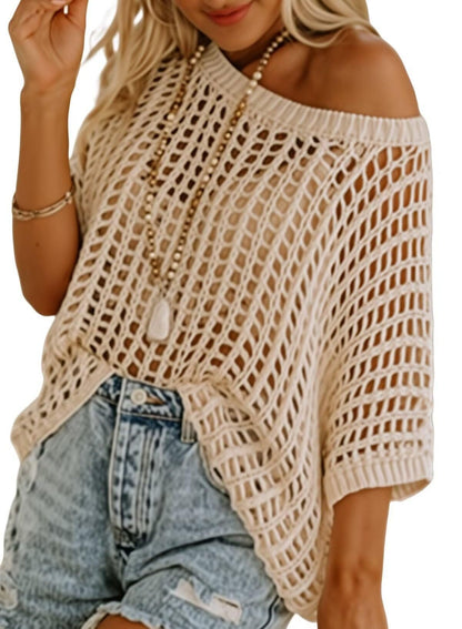 New Hot Sale- Womens Summer Scoop Neck Short Sleeve Sweater Casu… – Size Chart: