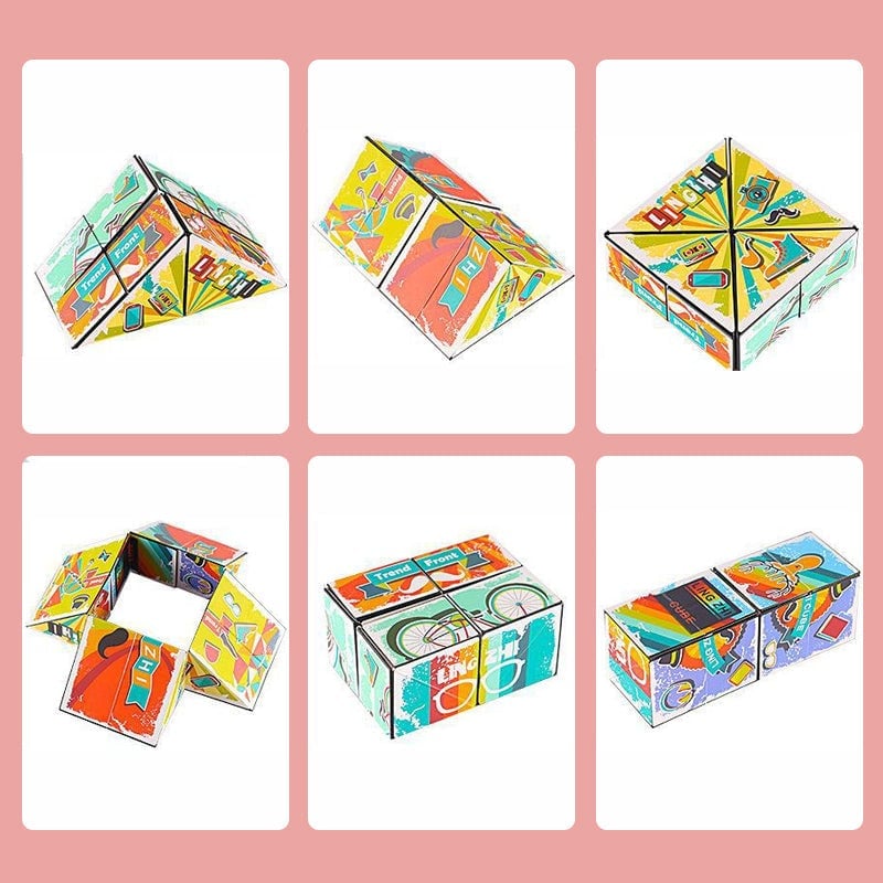 3D Kaleidoscope Fidget Cube – Infinite Flip Stress Relief Toy | 6 Styles