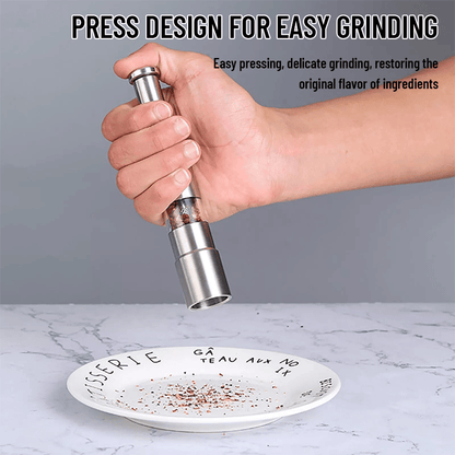 Stainless Steel Salt & Pepper Grinder Set – One-touch Thumb Button, P… – ⏰ Hurry