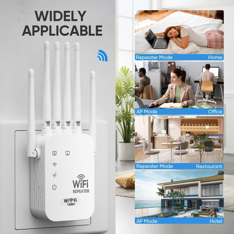 Wifi Extender 1200mbps – 6 Antennas, Dual Band 5ghz/2.4ghz, Supports … – 🔔