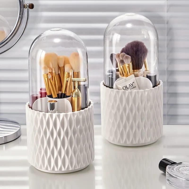 Spinning Makeup Brush Holder – Multi-compartment, Transparent, E… – 🔥 Hurry And