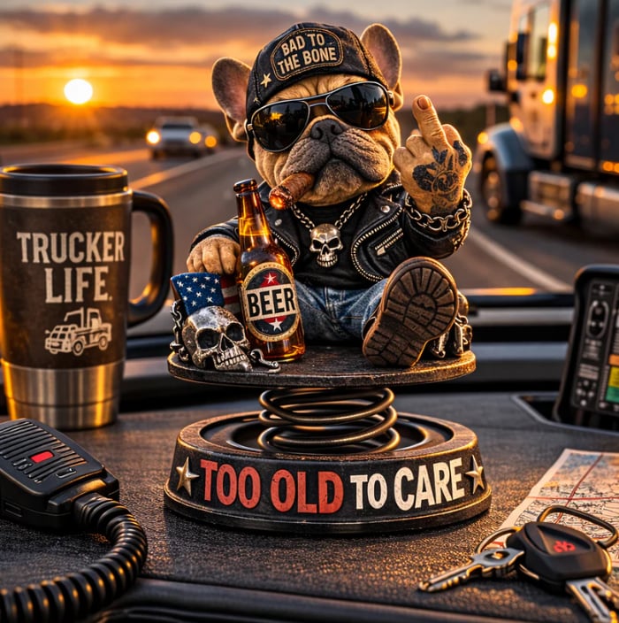 Bulldog Bobblehead Car Dashboard Ornament