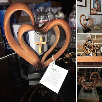 Marriage Takes Three - Entwined Heart & Cross Tabletop Accent – Marri… –
