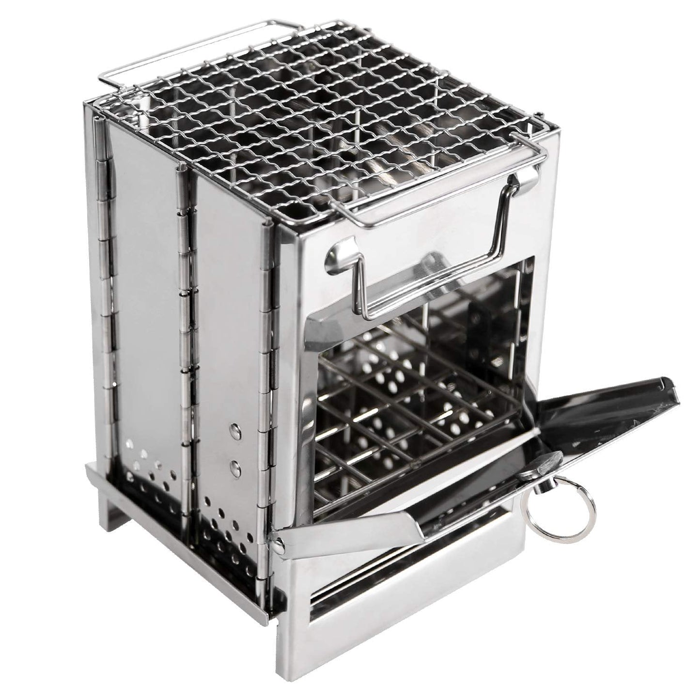 Wood Burning Folding Camp Stove Stainless Steel Grid – Wood Burning |… – 🔹
