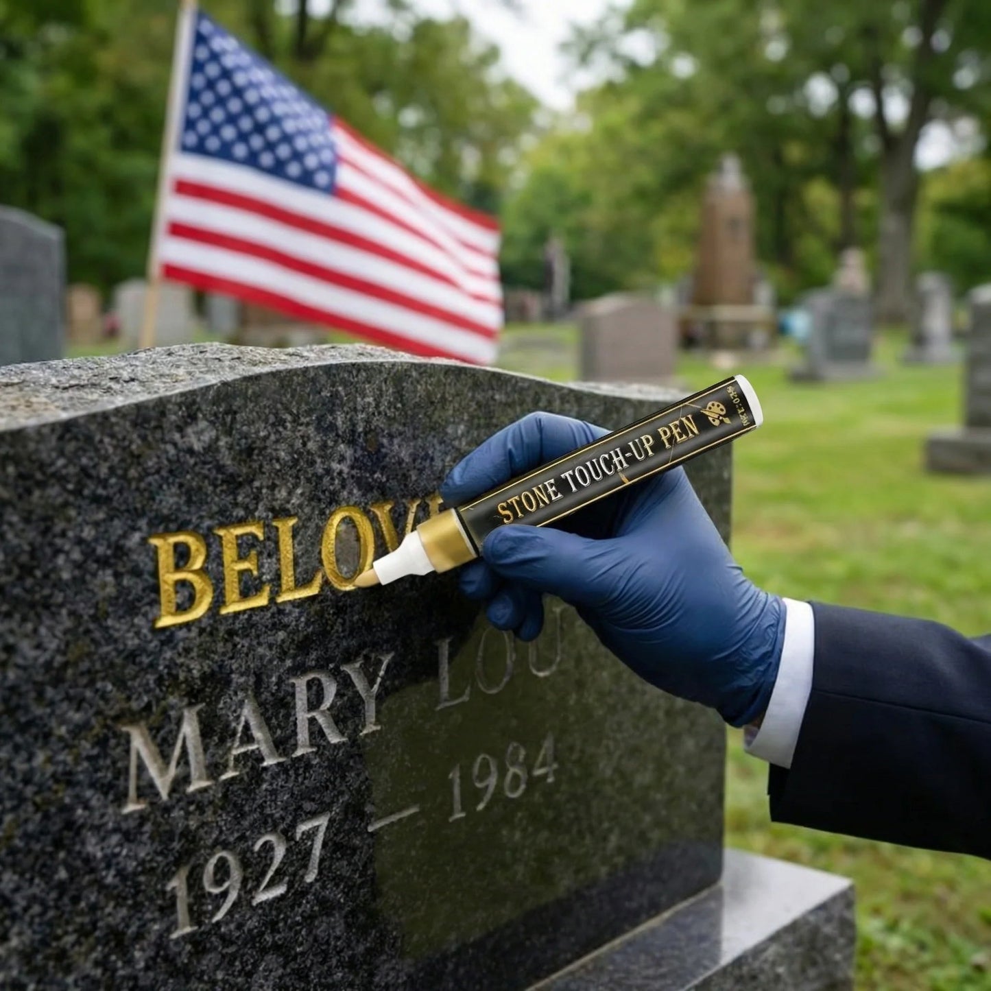 Golden Tombstone Marker Pen For Restoring Faded Grave Inscriptions – … – This