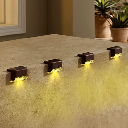 Solar Deck Lights Outdoor – Waterproof, Auto On/Off, No Wiring (4-Pack)