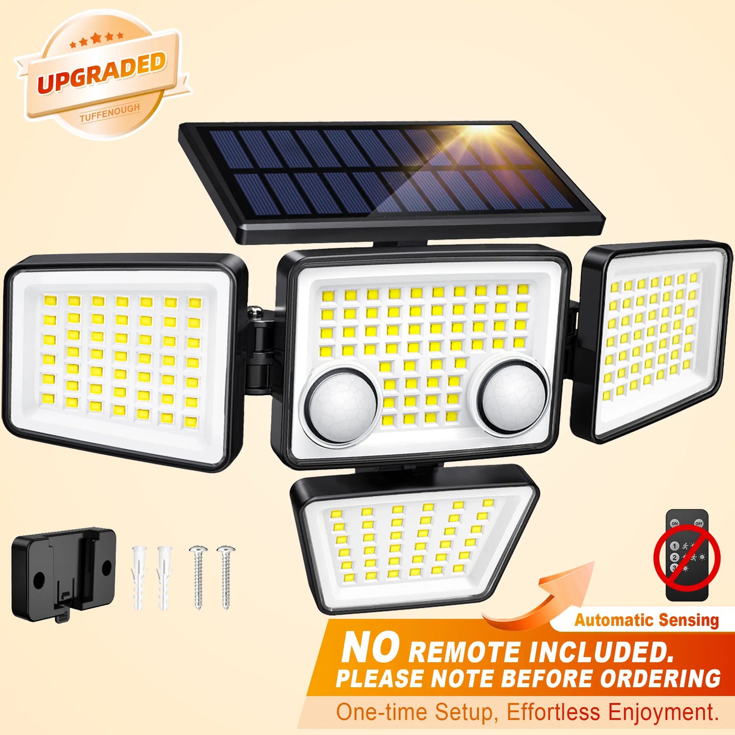 Solar Motion Sensor Light 4-Head 3000LM
