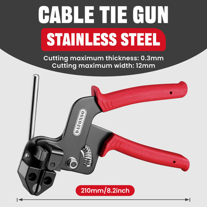 Stainless Steel Cable Tie Gun Kit — 100PCS Heavy Duty