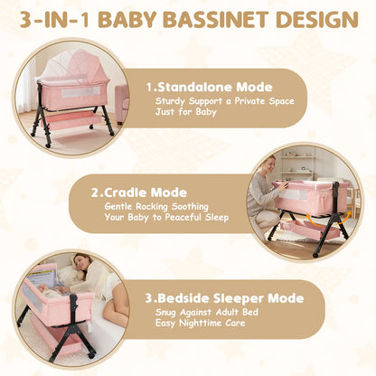 3-in-1 Baby Bassinet Bedside Sleeper