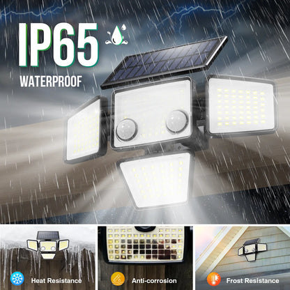 Solar Motion Sensor Light 4-Head 3000LM