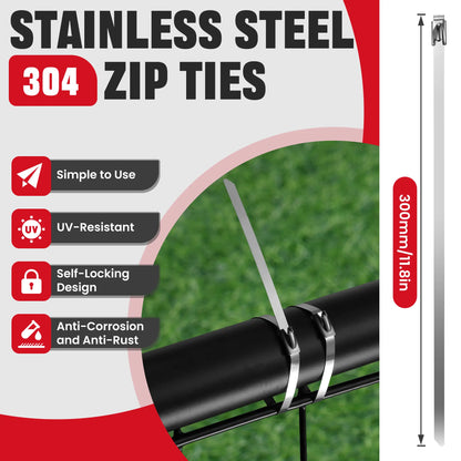 Stainless Steel Cable Tie Gun Kit — 100PCS Heavy Duty