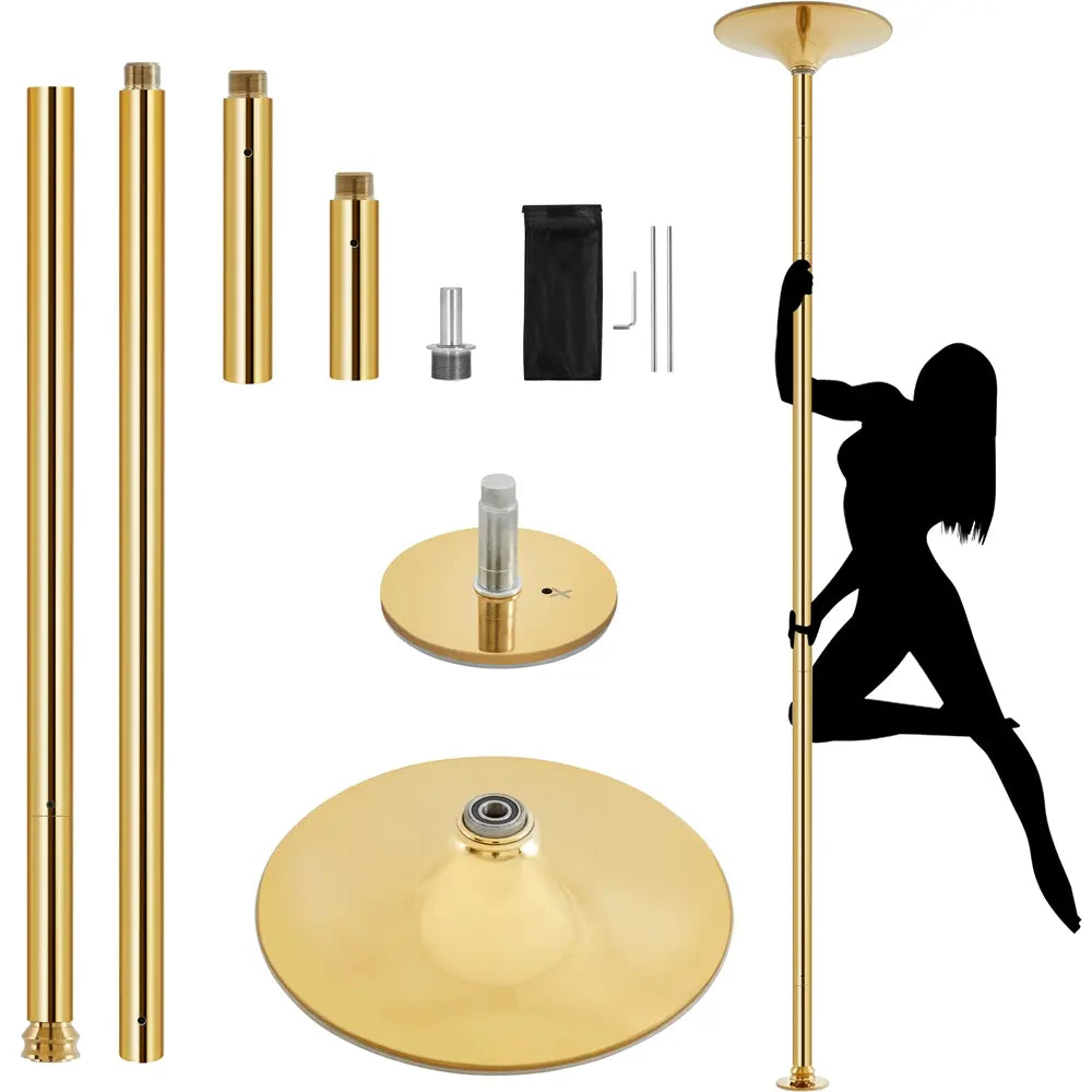 45mm Portable Dance Pole – Spinning & Static, Height Adjustable 7–9ft