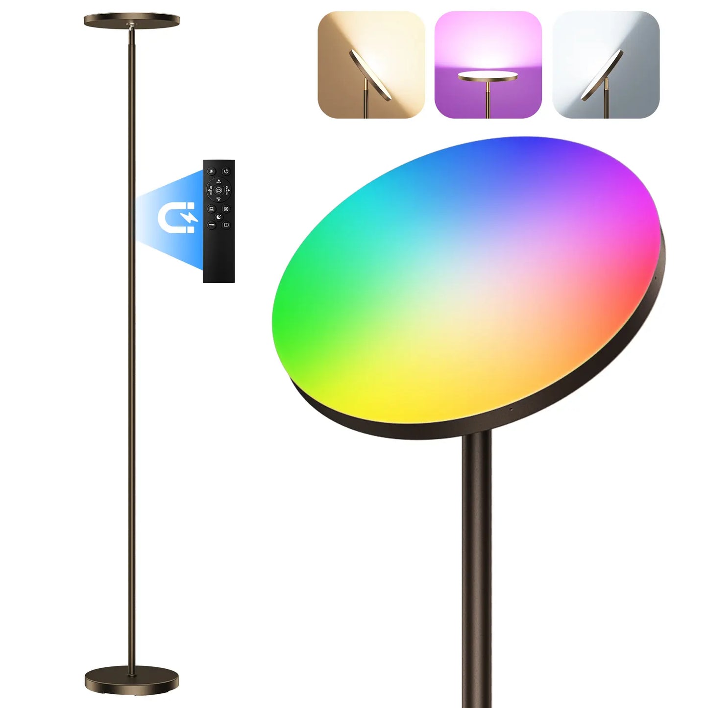 FULSUNT RGB Torchiere Floor Lamp