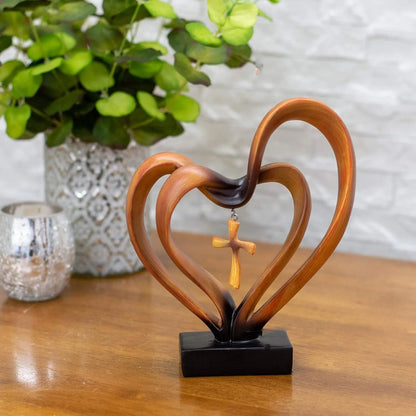 Marriage Takes Three - Entwined Heart & Cross Tabletop Accent – Marri… –