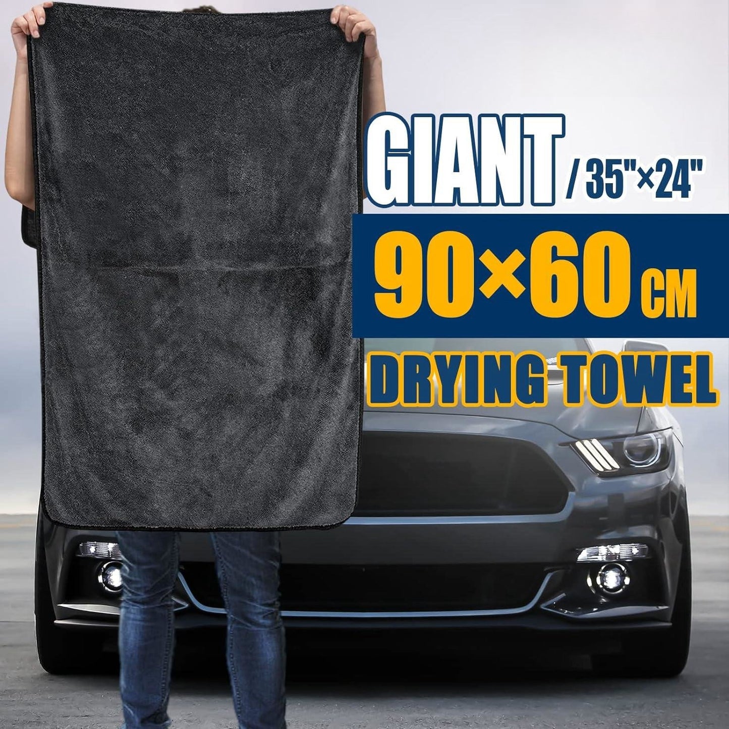 Microfiber Car Drying Towel – 600 GSM, Scratch-Free, Ultra Absorbent | 60×90cm
