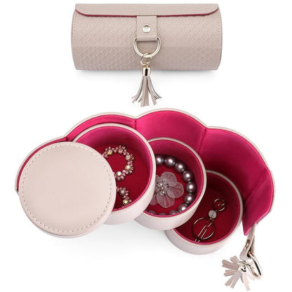Layered Travel Jewelry Case – 3-tier Velvet Interior, Faux Leather | … – ❤️