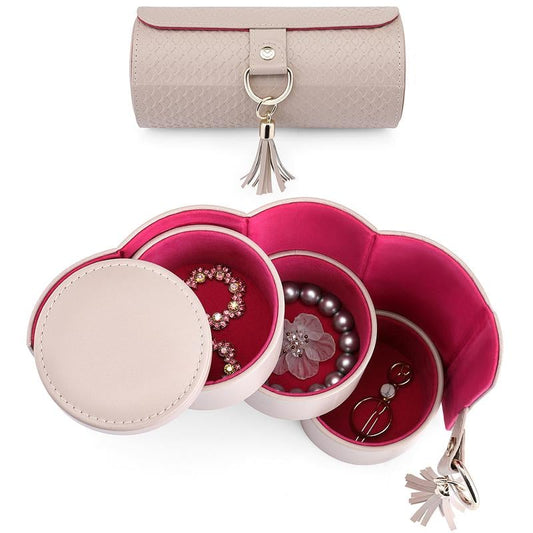 Layered Travel Jewelry Case – 3-tier Velvet Interior, Faux Leather | … – ❤️